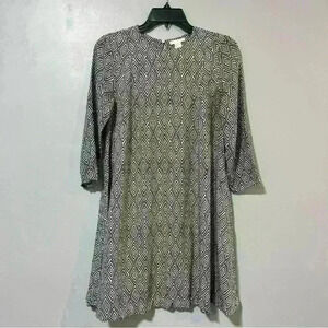 H&M Black & White Geometric Print Swing/Wide Dress US 6 EUR 36 Lightweight